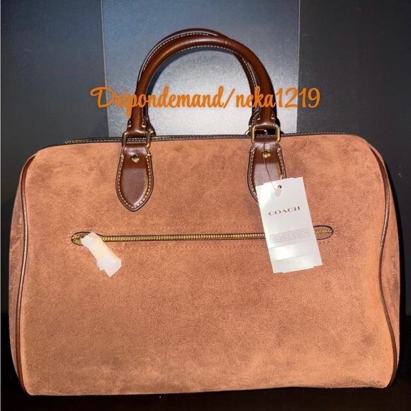 Coach Rowan Large Satchel Bag in Suede - Picture 4 of 15